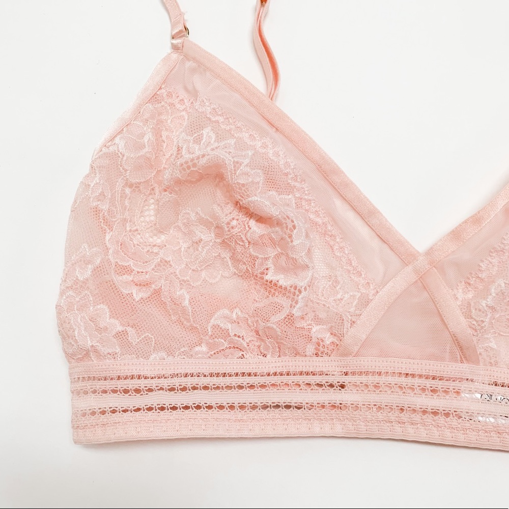 Lace Mesh Bralette Peach